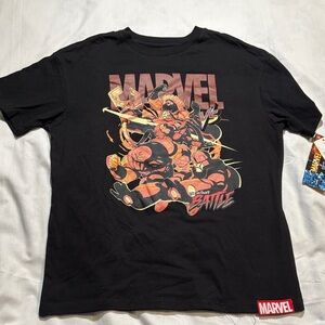 Marvel Boys Graphic Tee Size L Black Red Superhero T-Shirt NWT Comic Fan Gift